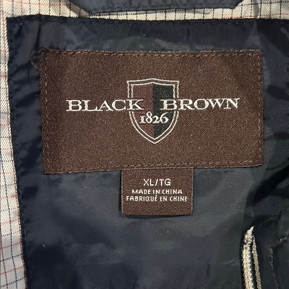 Black Brown 1826 Brown Brand Patch Jacket with Navy Lining